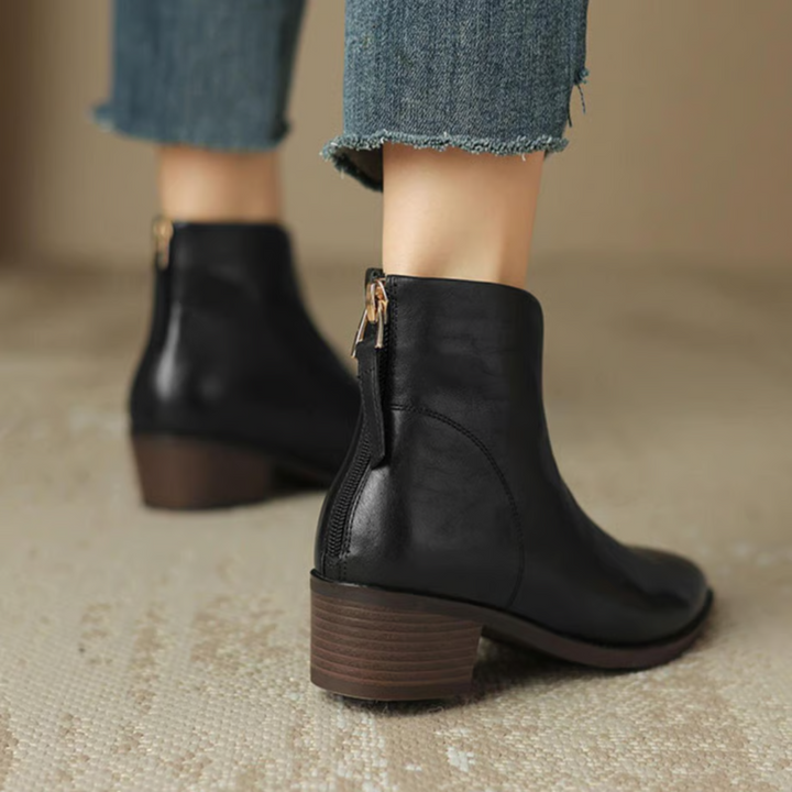 Jitka™ | Elegantní kožené boty s nízkým podpatkem