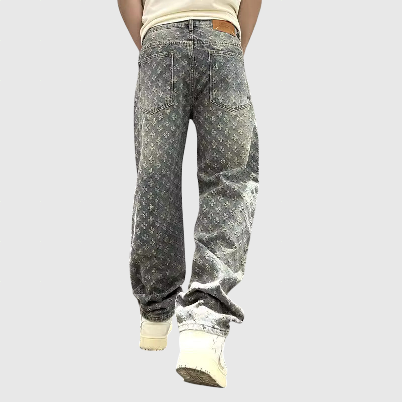 Džínové kalhoty Jacquard