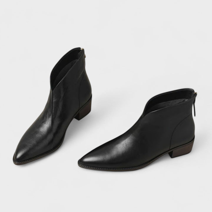 Jitka™ | Elegantní kožené boty s nízkým podpatkem