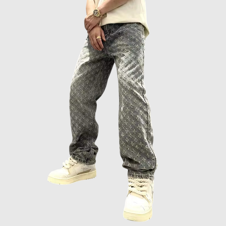 Džínové kalhoty Jacquard