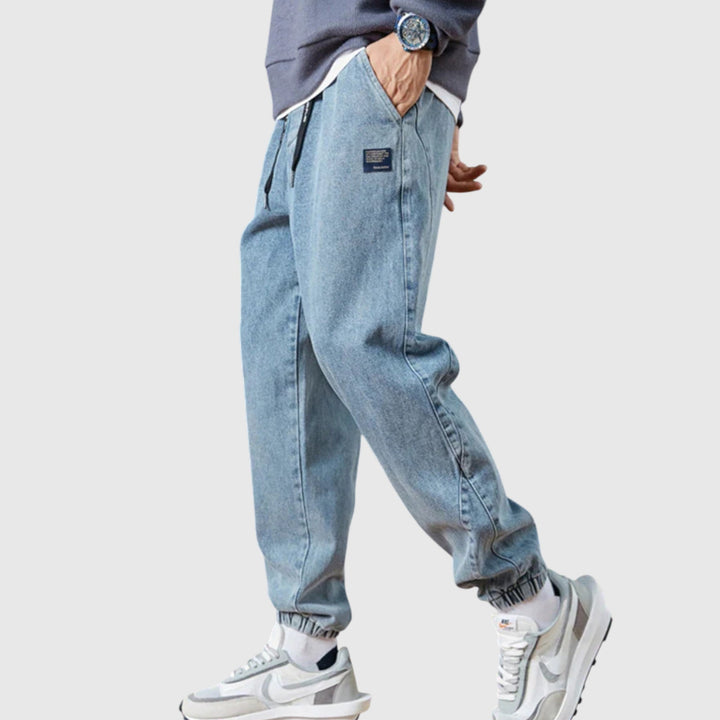 Elegantní džínové jogger kalhoty