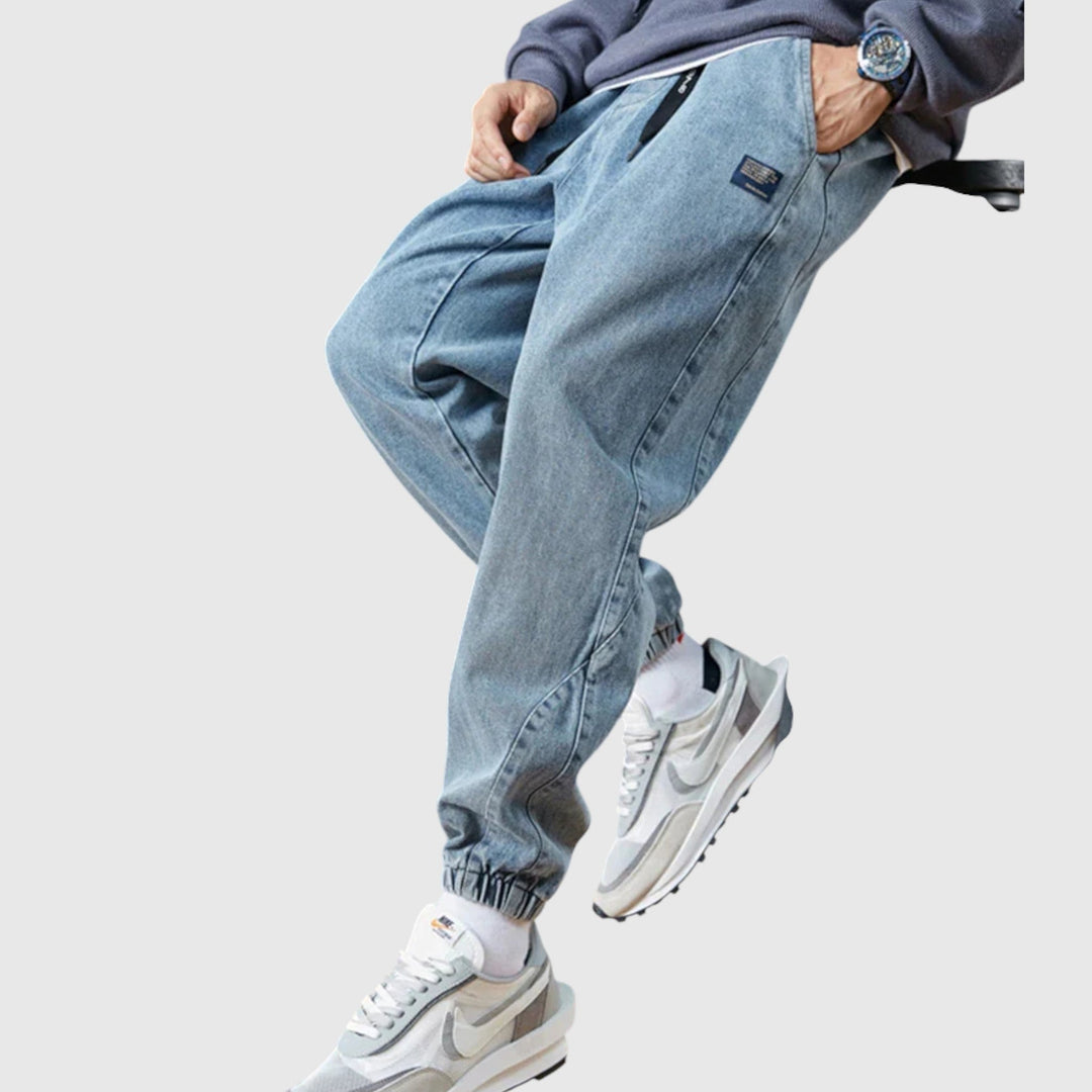Elegantní džínové jogger kalhoty