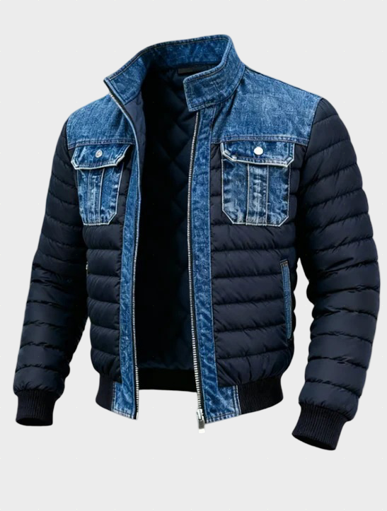 Jake - Hybridní denimová prošívaná bunda pro městský styl